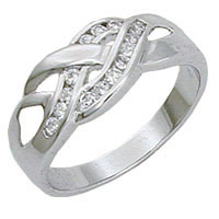 Interwoven Design with Fourteen Pave Blue Luster Diamonds Interwoven Design with Fourteen Pave Blue Luster Diamonds